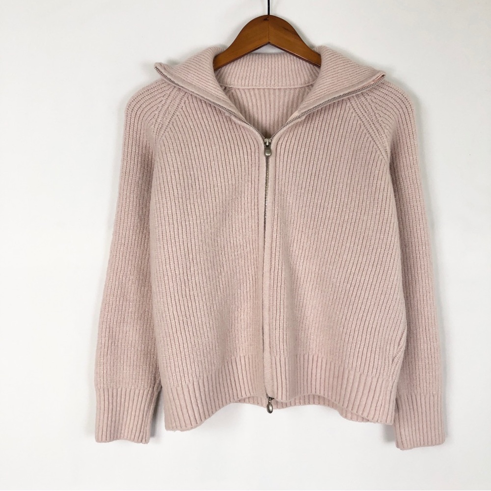 Egg Trading Cashmere Knit Zip Up Jacket‎ Pink Size S/M Cozy - Picture 4 of 6